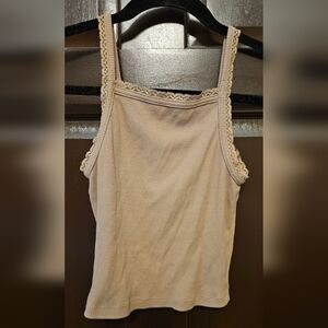 American Eagle lace ribbed tank top, XS, light brown